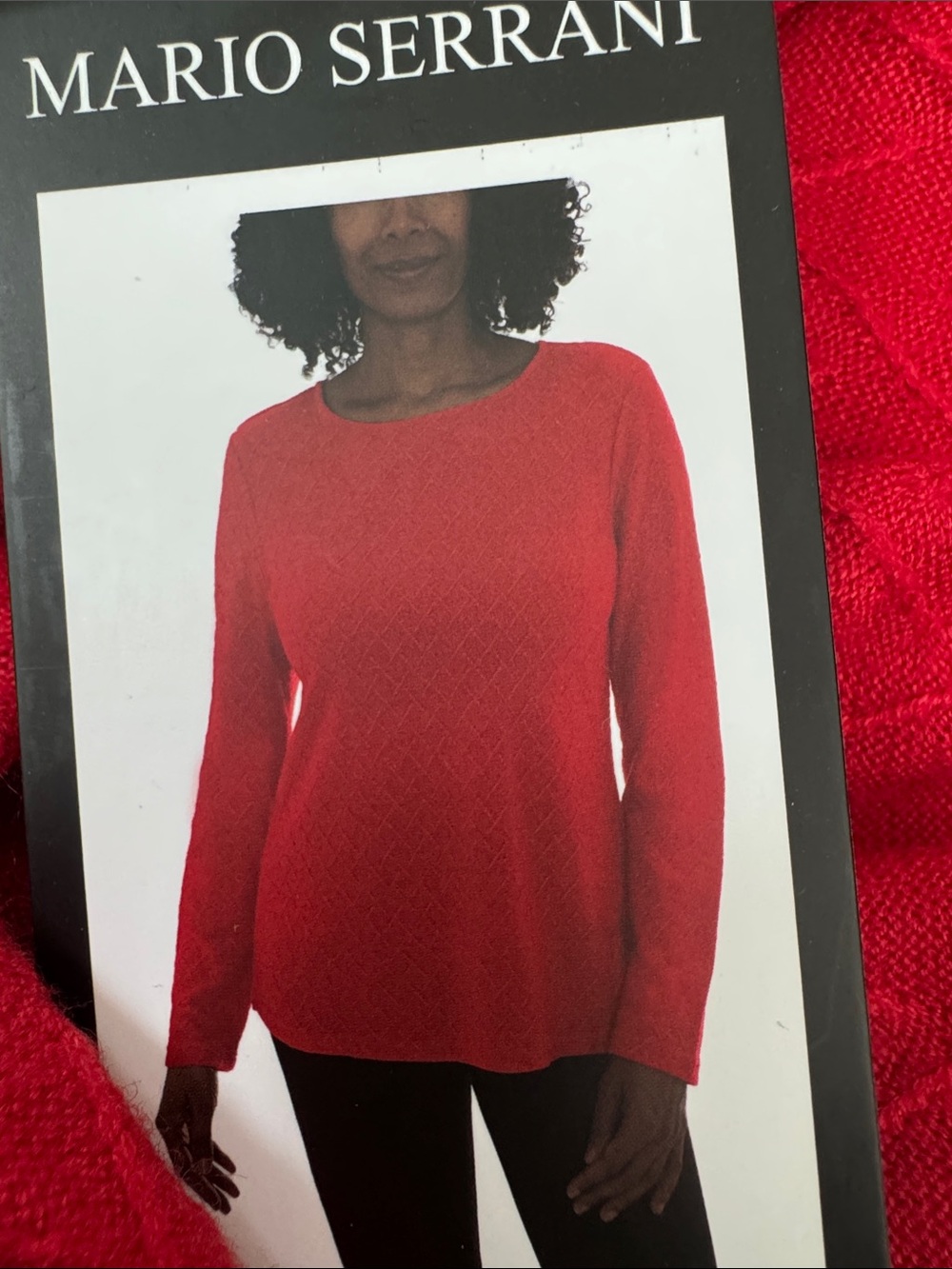 Mario Serrani Red Crewneck Sweater with Subtle Texture